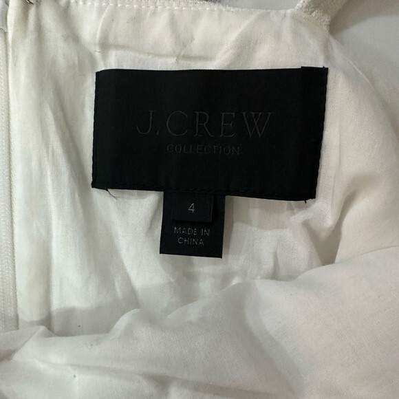 J. Crew Collection White Linen Beaded Top Size 4 - Picture 4 of 7